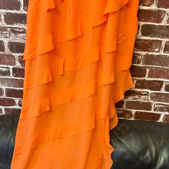 Anewsta Orange Layered Ruffle Maxi Dress - Picture 4 of 15